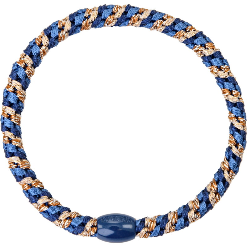 Gumička do vlasov Kknekki Slim Navy / Gold Glitter 65155013