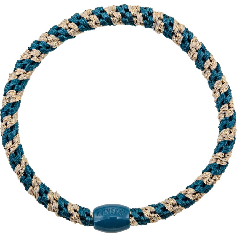 Gumička do vlasov Kknekki Slim Light Petrol / Beige Glitter 65155019