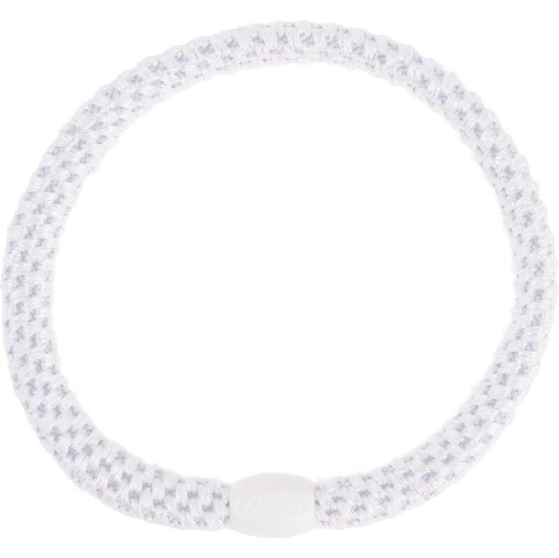 Gumička do vlasov Kknekki Slim White Glitter 65156448
