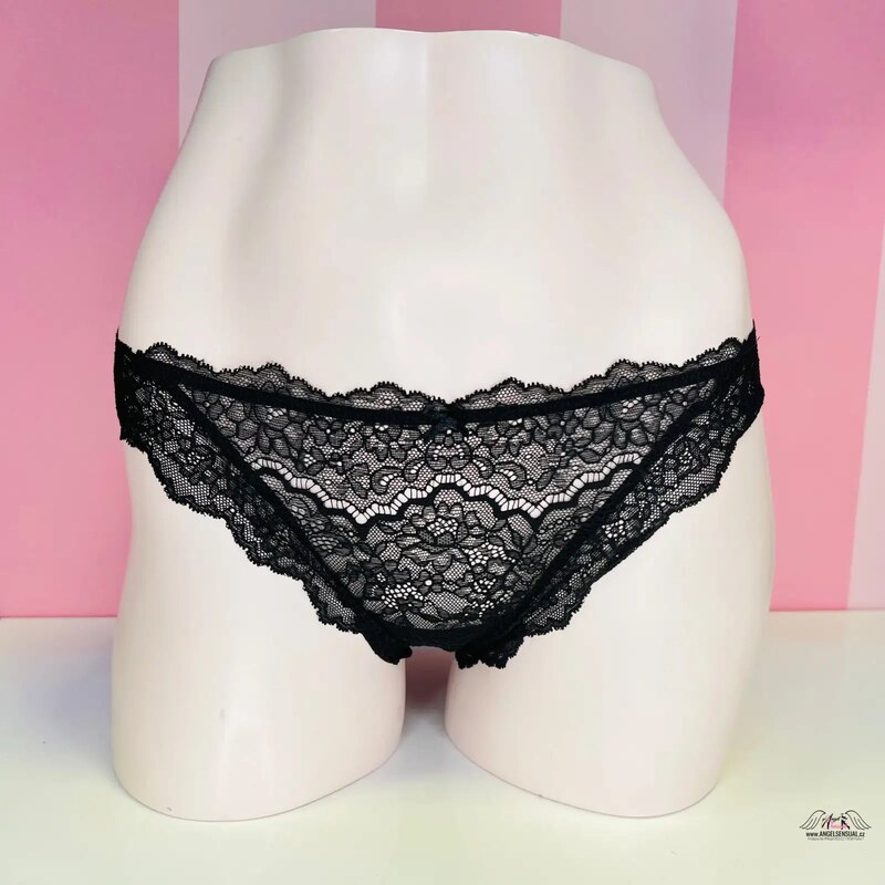 Victorias Secret Luxusné nohavičky s čipkou a veľkou semišovou mašľou 46574581