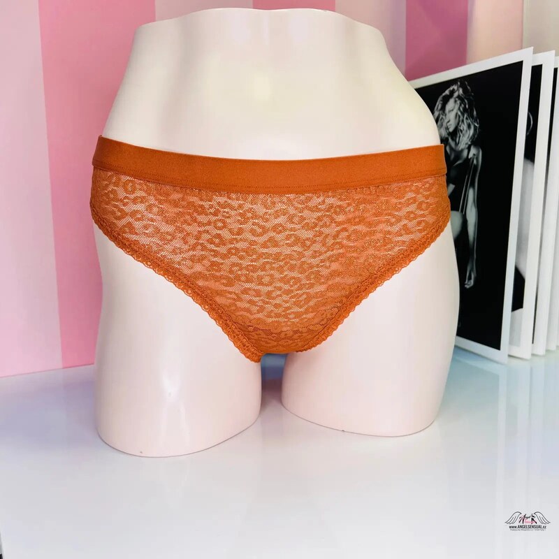 PINK Hnedé tangá so zlatými odelsky 46574328