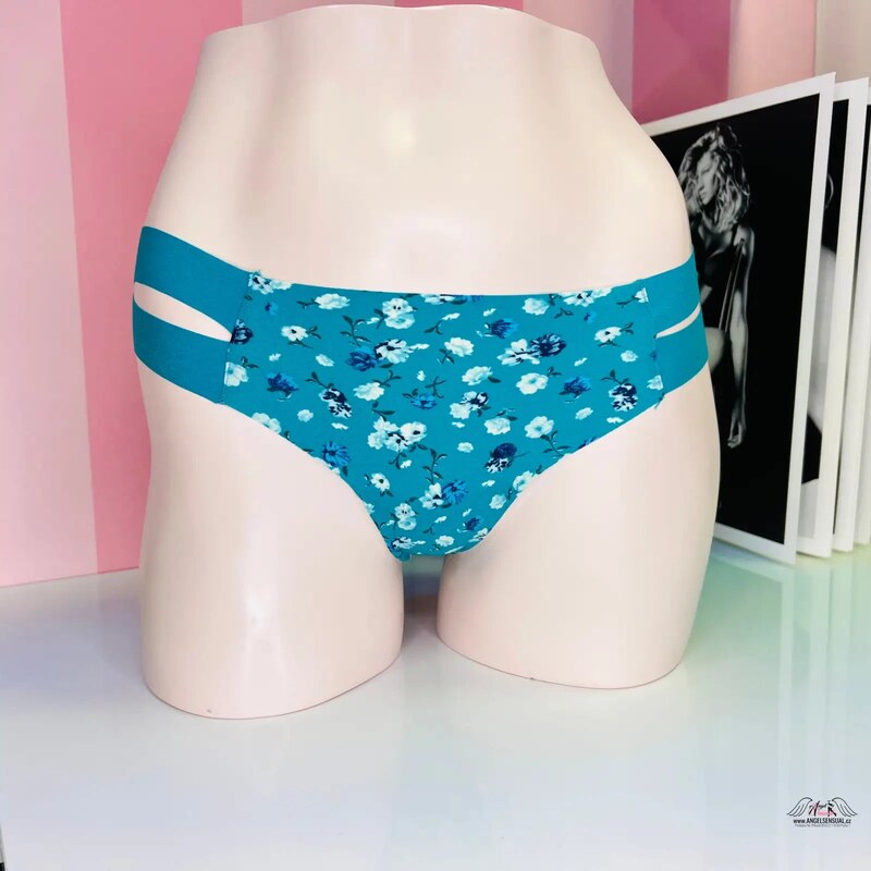 PINK RŮŽOVÁ: Okouzlující Zelené Tanga s Květinovým Vzorem 46575161