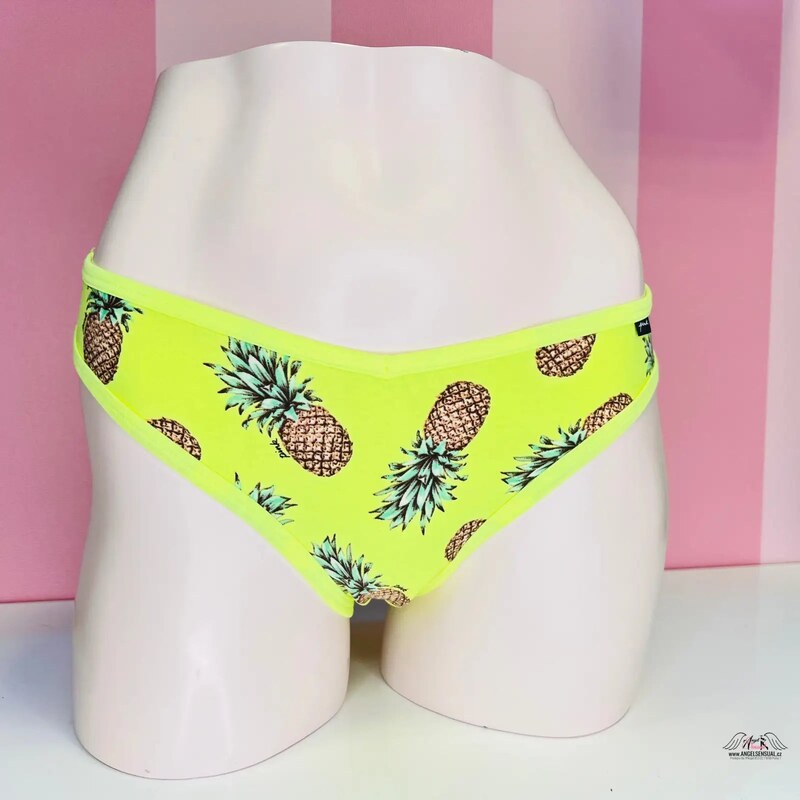 PINK Štýlové a pohodlné bavlnené nohavičky s motívom ananásov 47769923