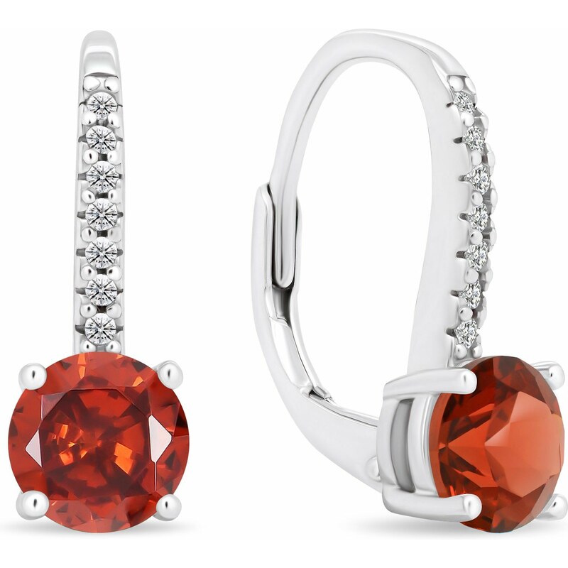Brilio Silver Trblietavé strieborné náušnice s červeným zirkónom 66582859