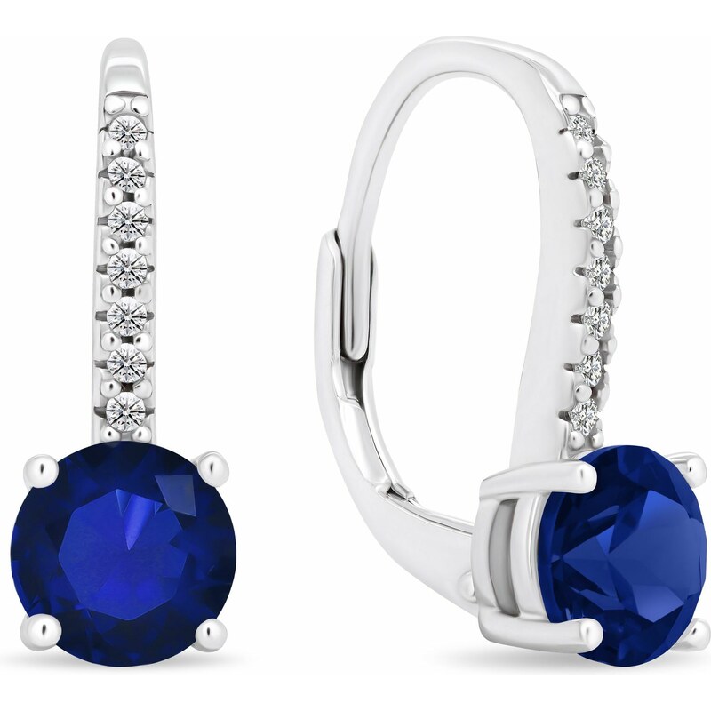 Brilio Silver Trblietavé strieborné náušnice s modrým zirkónom EA415WB 66582277