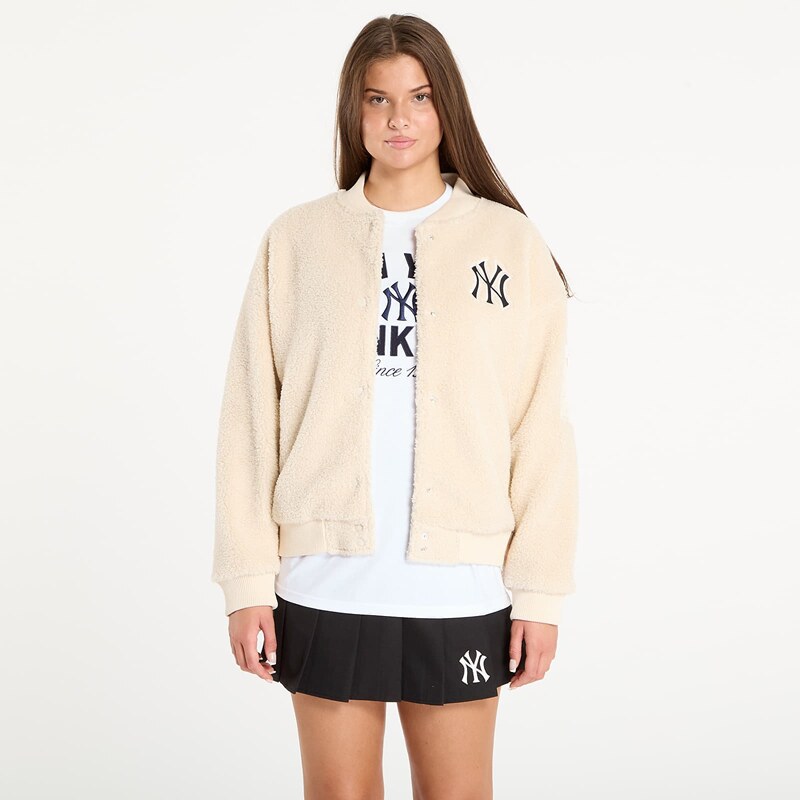 Bunda New Era MLB Sherpa Bomber New York Yankees Light Cream XL 67037562