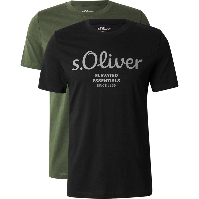 s.Oliver Tričko svetlosivá / olivová / čierna 65162765