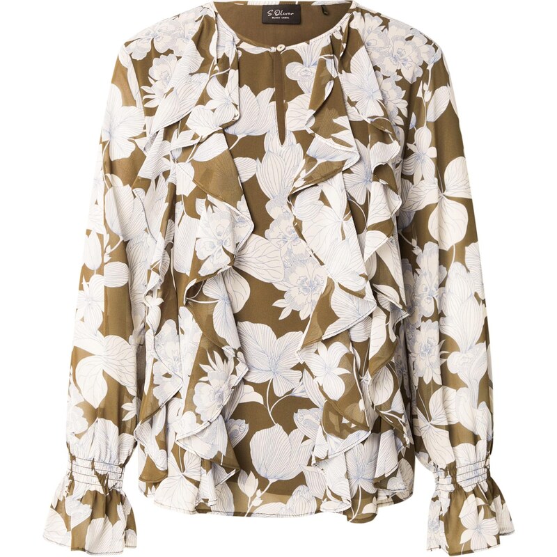 s.Oliver BLACK LABEL Blúzka modrá / svetlomodrá / kaki 65886011