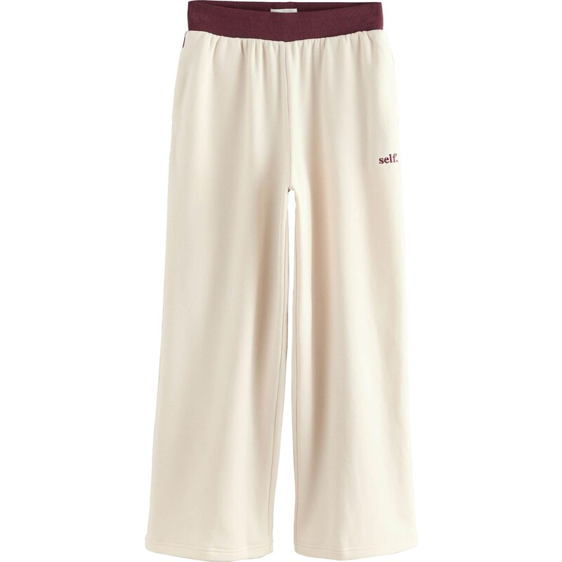 Next Nohavice gaštanová / biela ako vlna 65887804