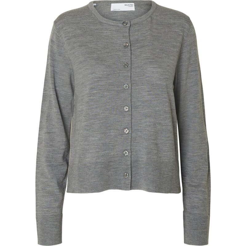 SELECTED Kardigán SLFTHEA sivá melírovaná 65190154