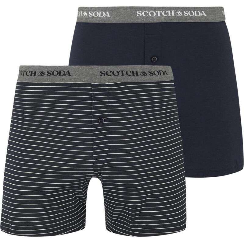 E-shop SCOTCH & SODA Boxerky námornícka modrá / sivá melírovaná / biela