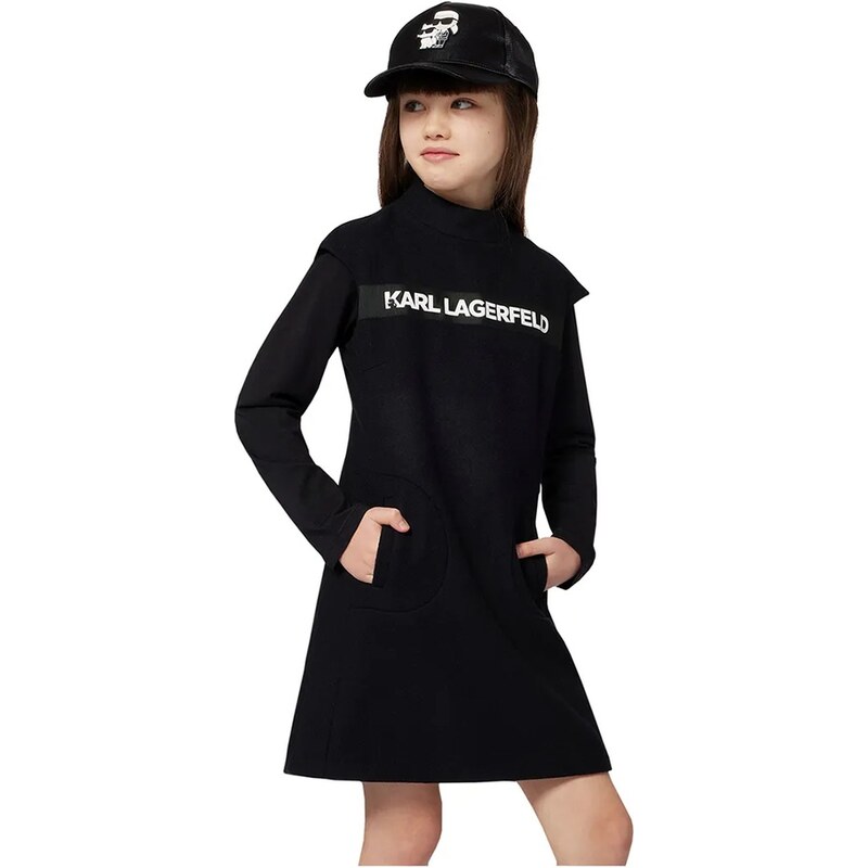 Detské šaty s prímesou vlny Karl Lagerfeld 65162511