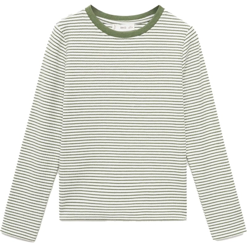 MANGO KIDS Tričko LORE kaki / biela 65882915