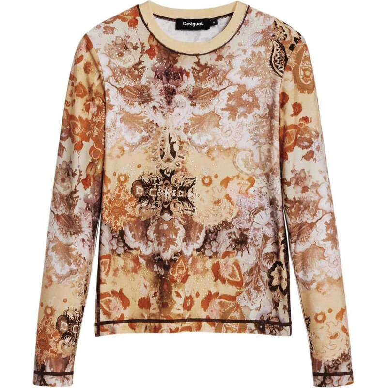 Desigual Tričko šampanské / zmiešané farby 65657583