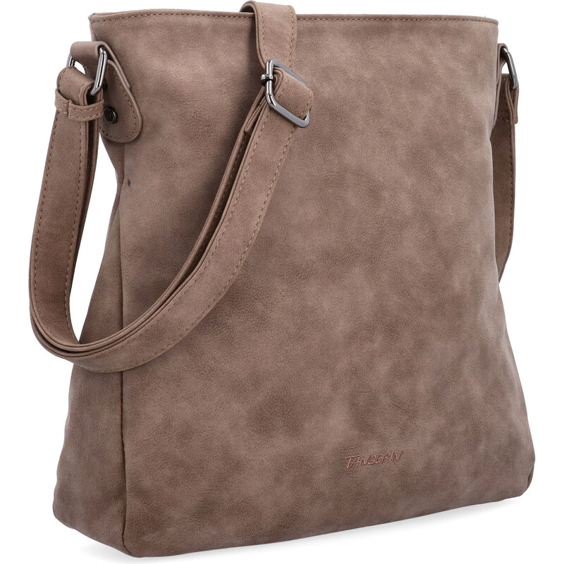 Kabelka zo syntetickej kože crossbody Tangerin hnedá 1101 H 65164636