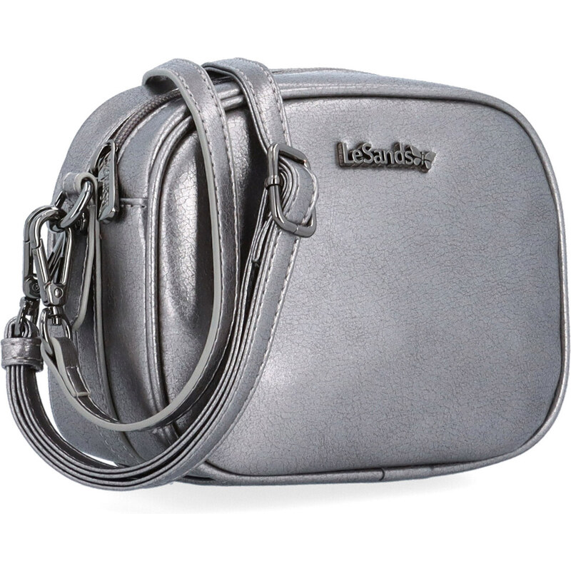 Kabelka zo syntetickej kože crossbody Le Sands strieborná 4370 TI 65169198
