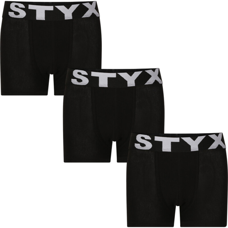 3PACK detské boxerky Styx športová guma čierne (3GJ960) 6-8 let 66060811