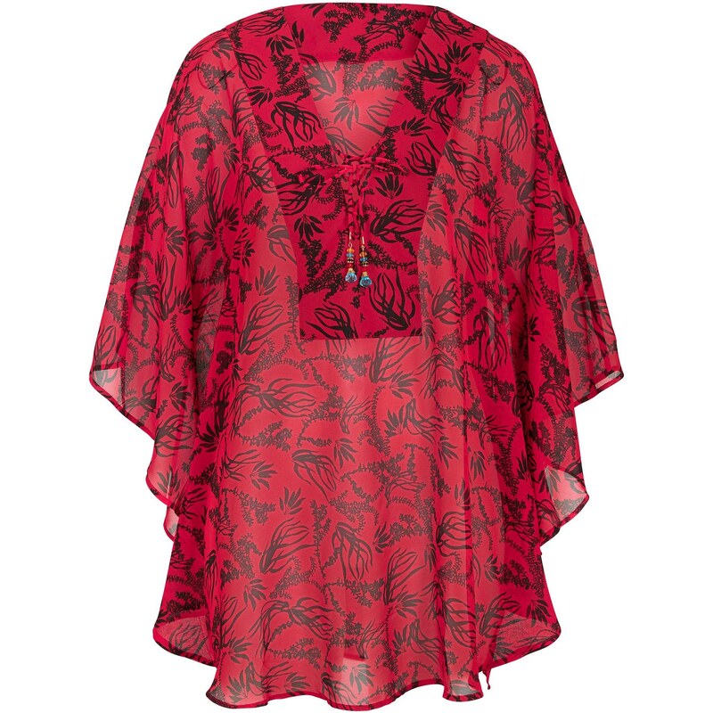 bonprix Plážová tunika, z ľahkého šifónu, farba červená 44736779