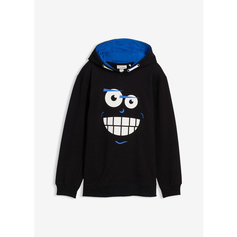 bonprix Mikina s kapucňou z čistej bavlny, farba čierna 44798805