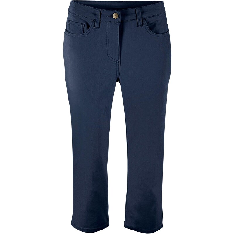 bonprix Rovné džínsy, stredná výška pásu, pohodlný pás, farba modrá 44742543