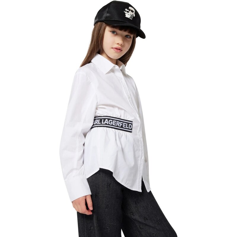 Detská bavlnená košeľa Karl Lagerfeld 65176905