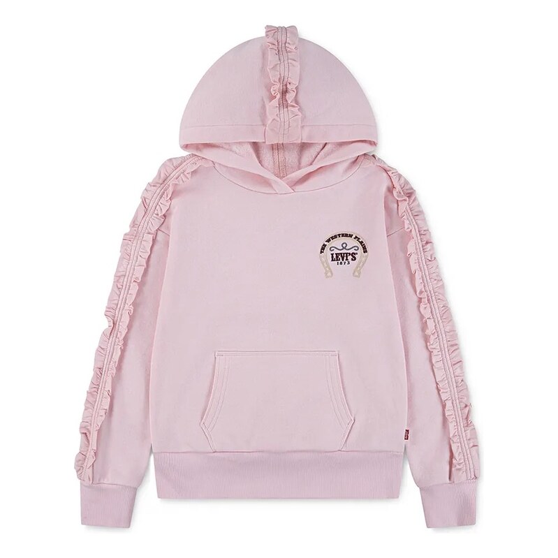 Detská mikina Levis PULLOVER HOODIE WITH RUFFL 65207127