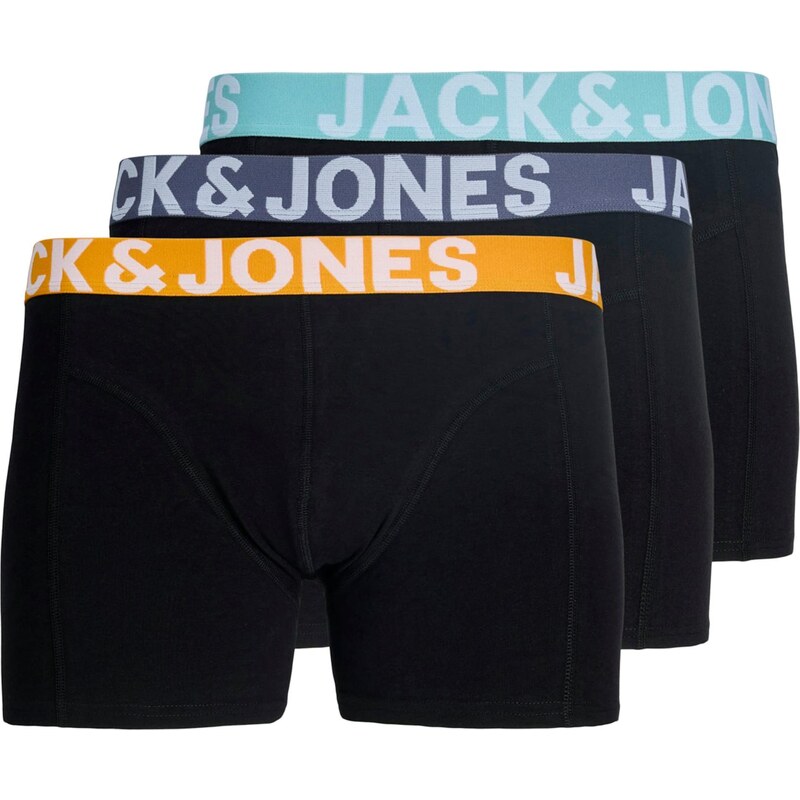 JACK & JONES Boxerky JACCONOR modrosivá / mätová / oranžová / čierna 65175482