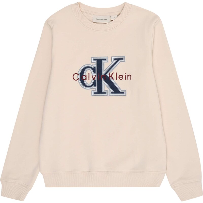 Calvin Klein Jeans Mikina Festive svetlobéžová / námornícka modrá / 65175729