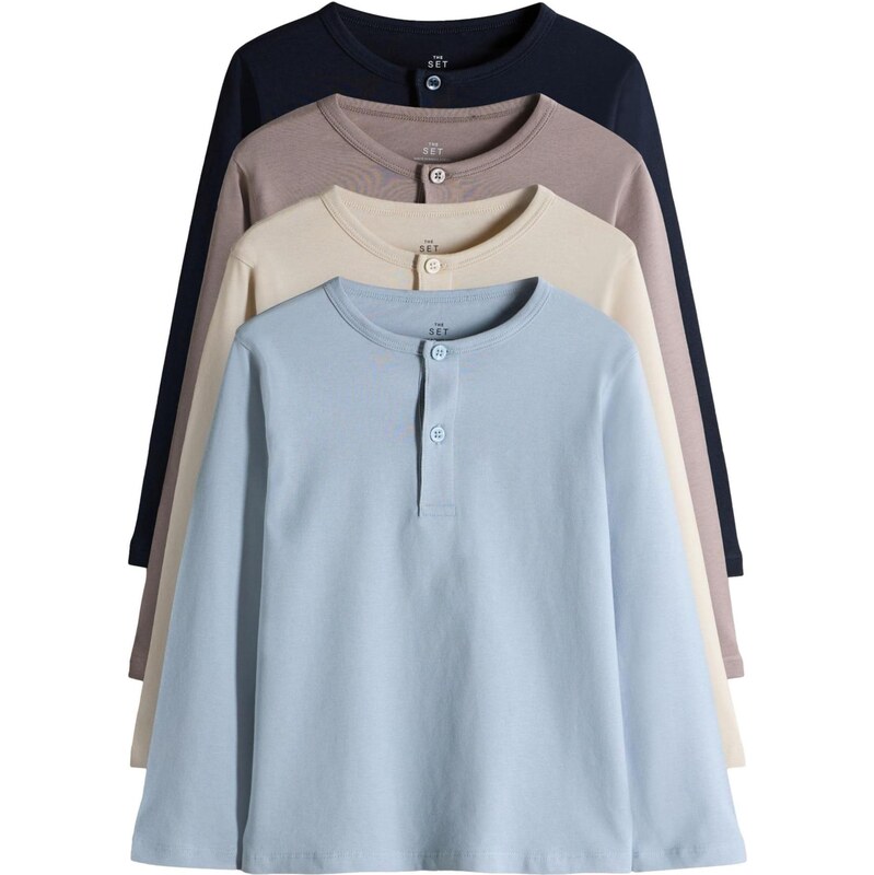 The Set Tričko béžová / námornícka modrá / svetlomodrá / kapučíno 65660373