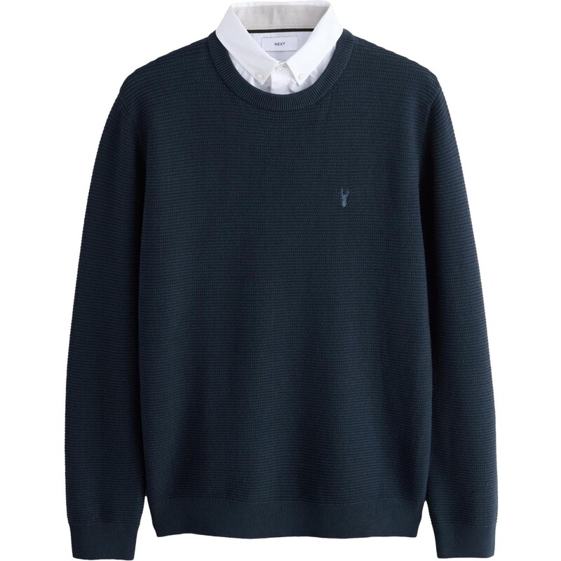 Next Sveter námornícka modrá / biela 65660612