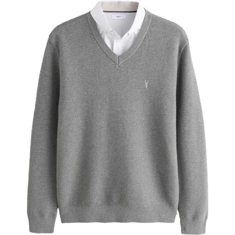 Next Sveter sivá / biela 65660631