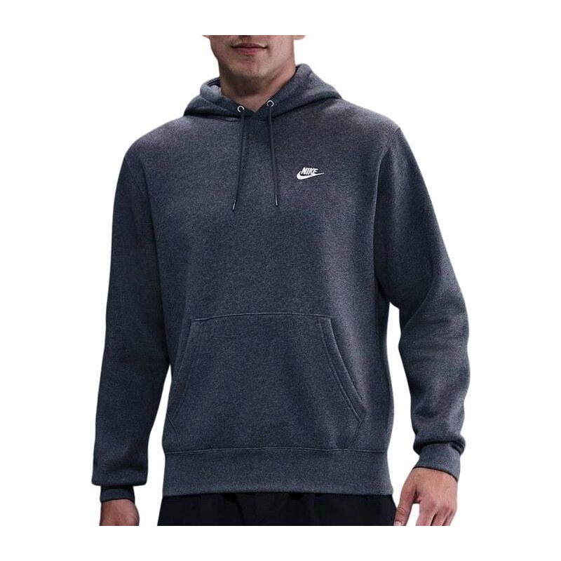Nike Club Mens Pullover Fleece Hoodie CHARCOAL HEATHR/IRON GREY/WHIT 65174400