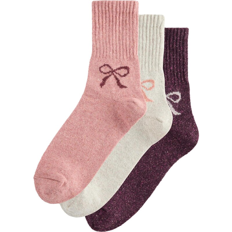 Next Ponožky staroružová / bordová / prírodná biela 65659789