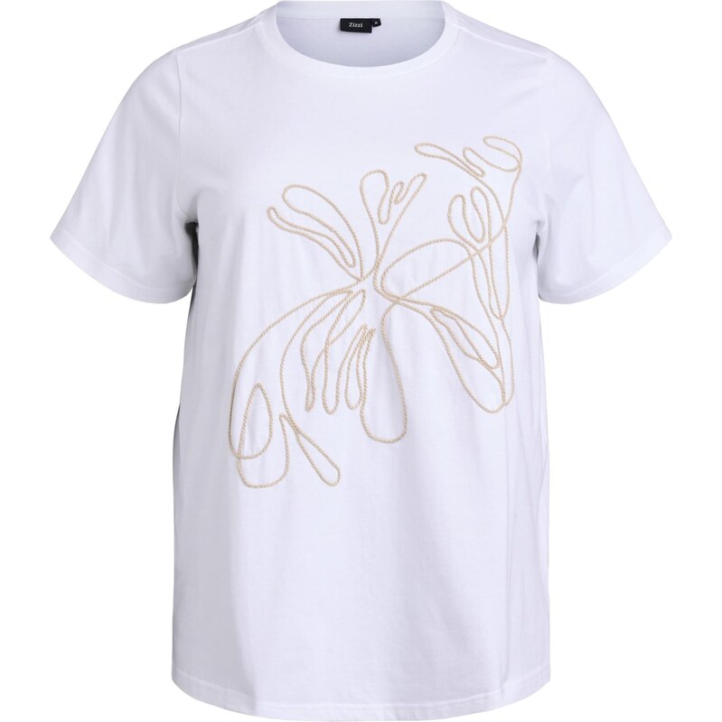 Zizzi Tričko Perla béžová / biela 65694749
