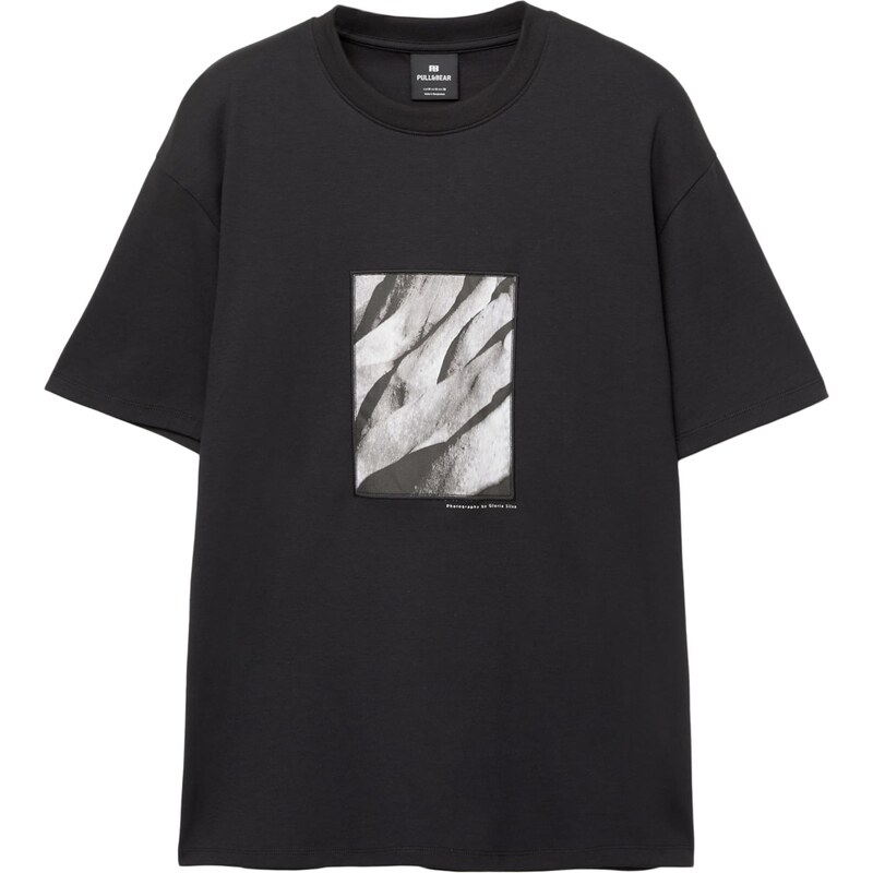 Pull&Bear Tričko pastelovo zelená / čierna / biela 65475218