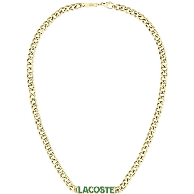 Lacoste Výrazný pozlátený náhrdelník z ocele Script 2040475 66586934