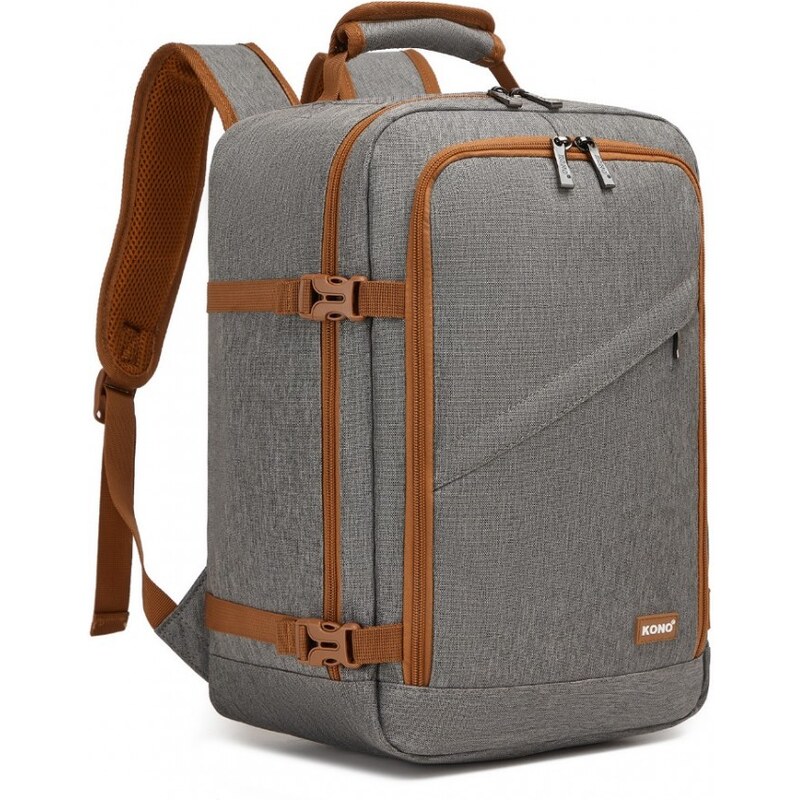 KONO Batoh - Carryon, pre cestovateľov, šedo/hnedý 66043674