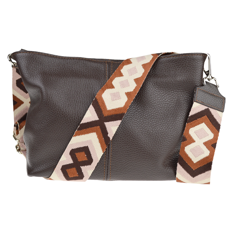 Cafe kožená talianska crossbody kabelka Batilda Cafe s prídavným 65182274