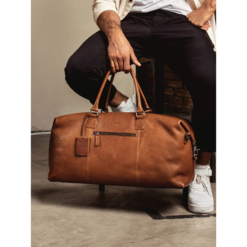 Kožená cestovná taška Burkely Alexander - koňak 28028477