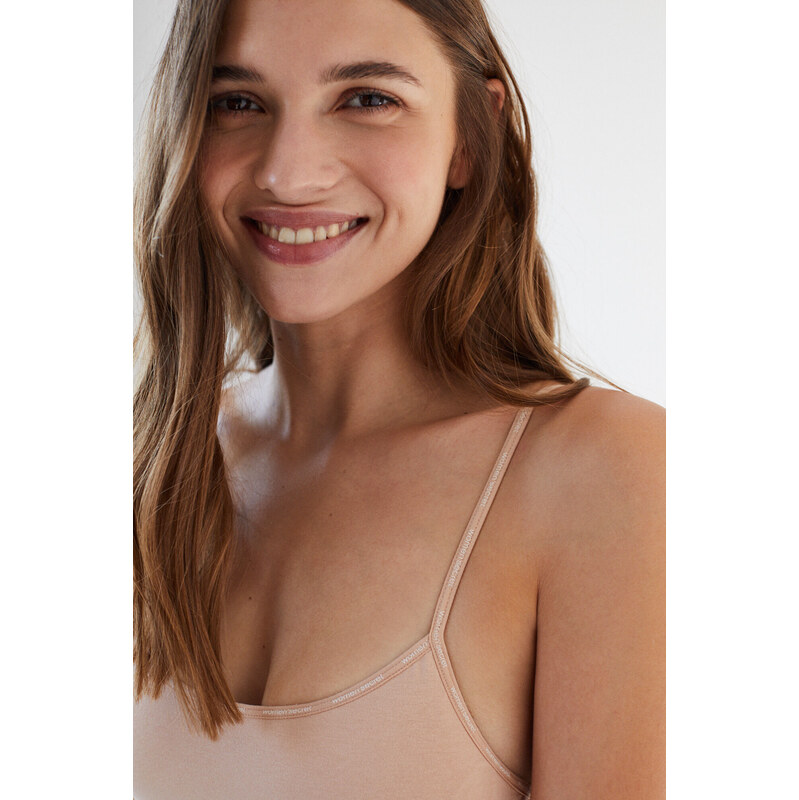 womensecret Béžová bavlnená podprsenka s výstužou 65184989