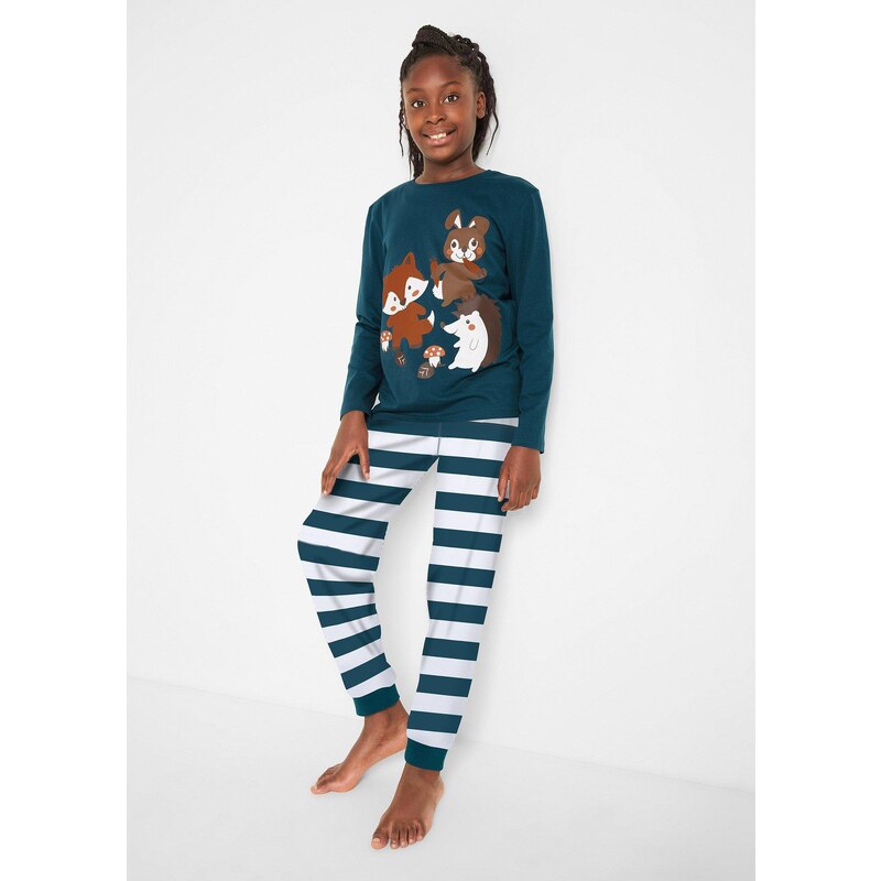 bonprix Pyžamo (2-dielne) z čistej bio bavlny, farba biela 44790405