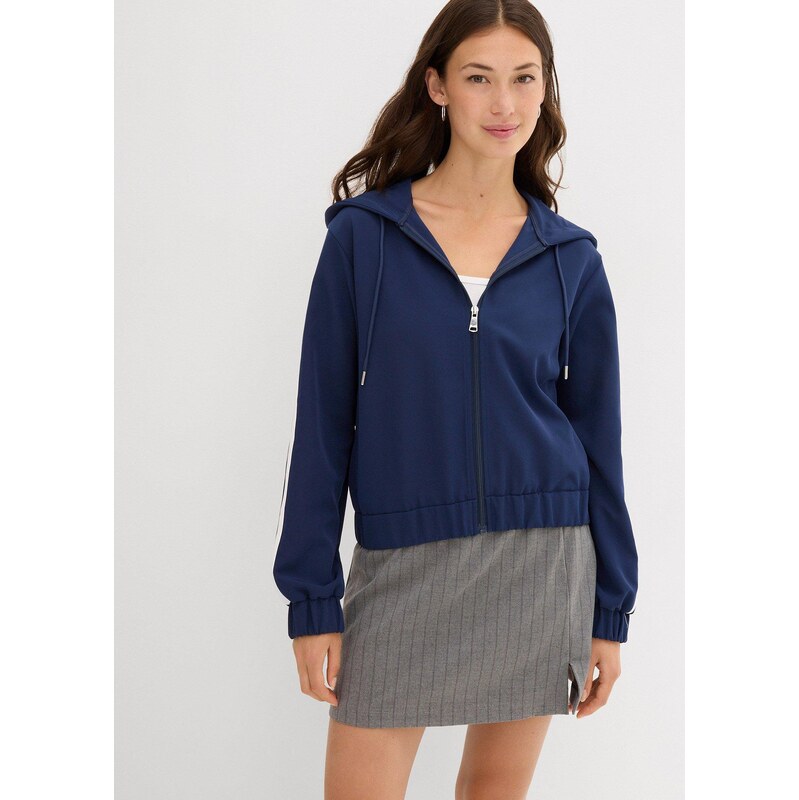 bonprix Tréningová bunda so športovými pásikmi, farba modrá 65185914