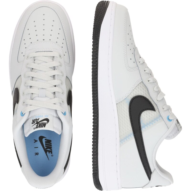 Nike Sportswear Nízke tenisky 'AIR FORCE 1 '07 LV8' modrosivá / svetlosivá / čierna / šedobiela