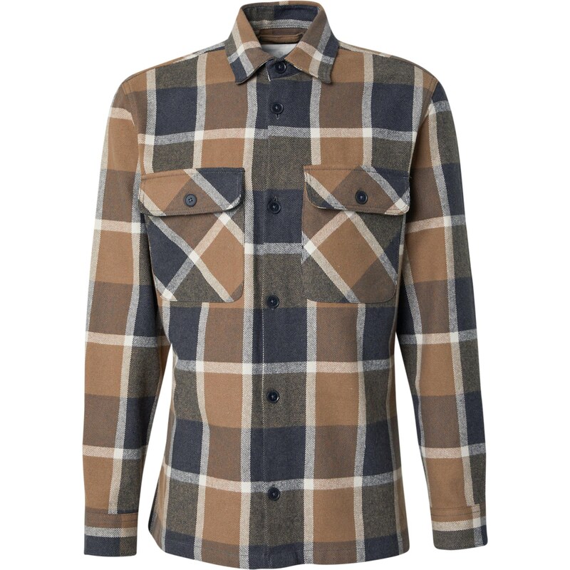 Jack & Jones Premium Košeľa RAYLE hnedá / tmavosivá / biela 65190198