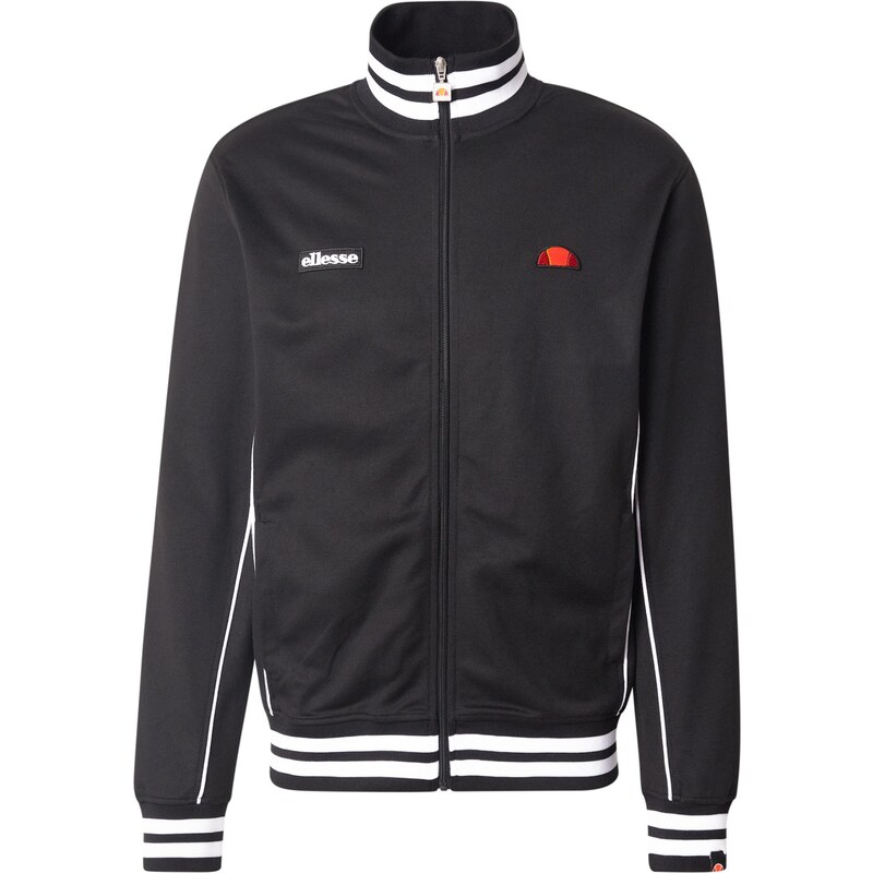 ELLESSE Tepláková bunda Milan čierna / biela 65201345