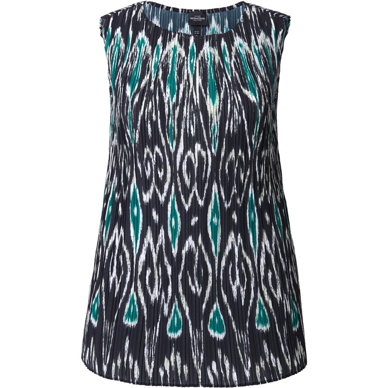 Ulla Popken Top nefritová / čierna / biela 65655018