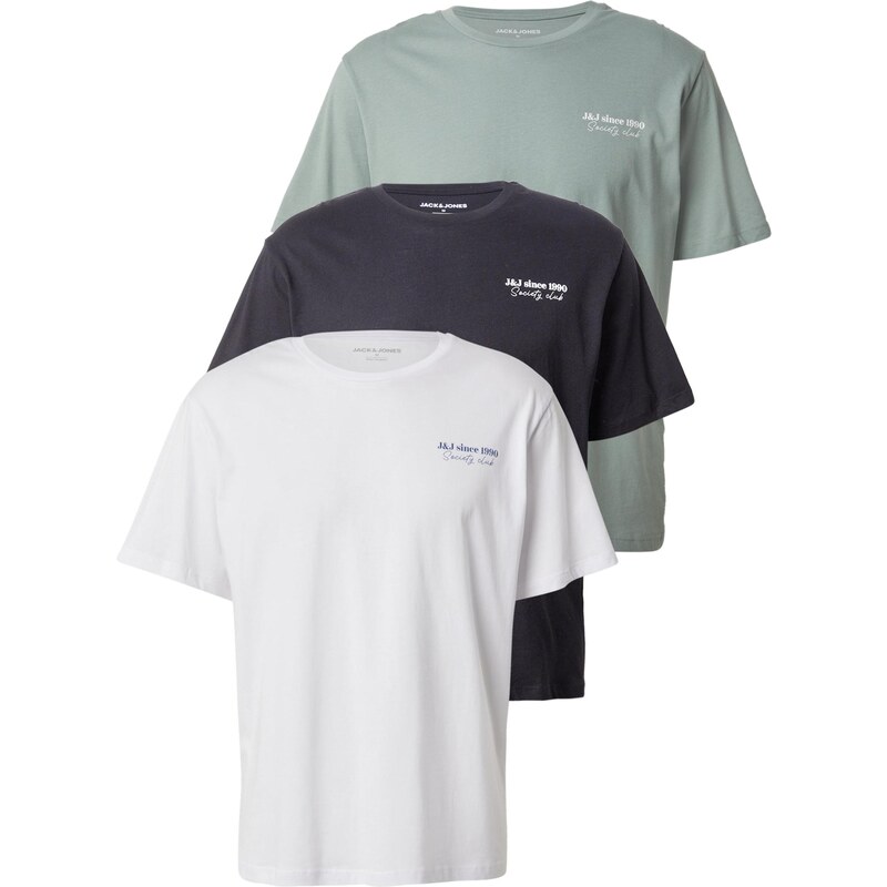 JACK & JONES Tričko JJNINETY mätová / čierna / biela 65190224