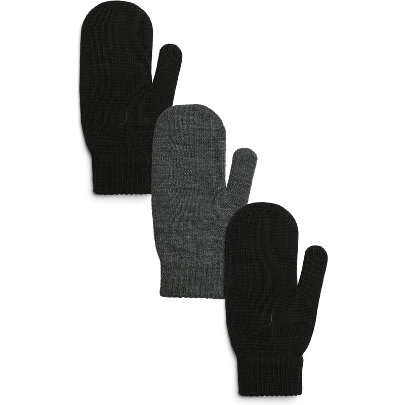 PIECES Palčiaky PCNEW BUDDY tmavosivá / čierna 65662328