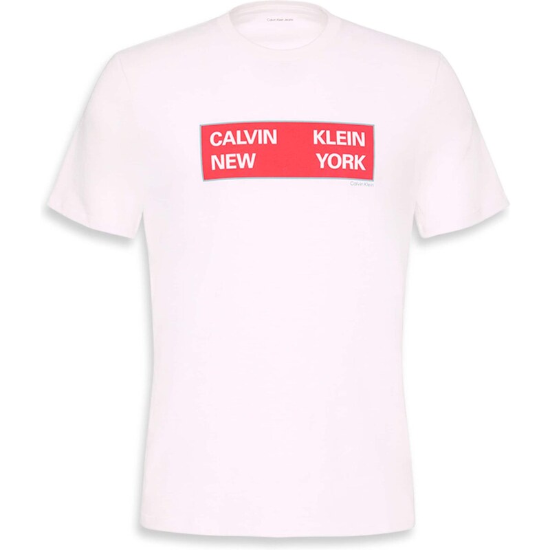 Calvin Klein Jeans Tričko svetlomodrá / červená / biela 65190179