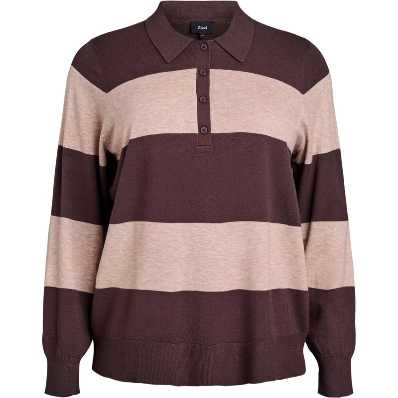 Zizzi Sveter Caella tmavofialová / ružová 65311070